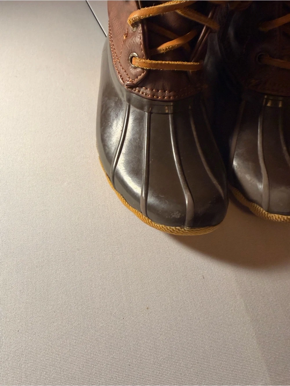 Sperry Top-Sider Girls Brown Leather Duck Boots Waterproof Lace-Up Boots
